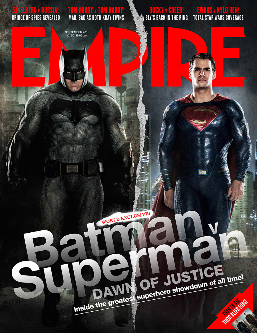 Ben Affleck and Henry Cavill as Batman and Superman Empire Magazine Cover photographed by Clay Enos